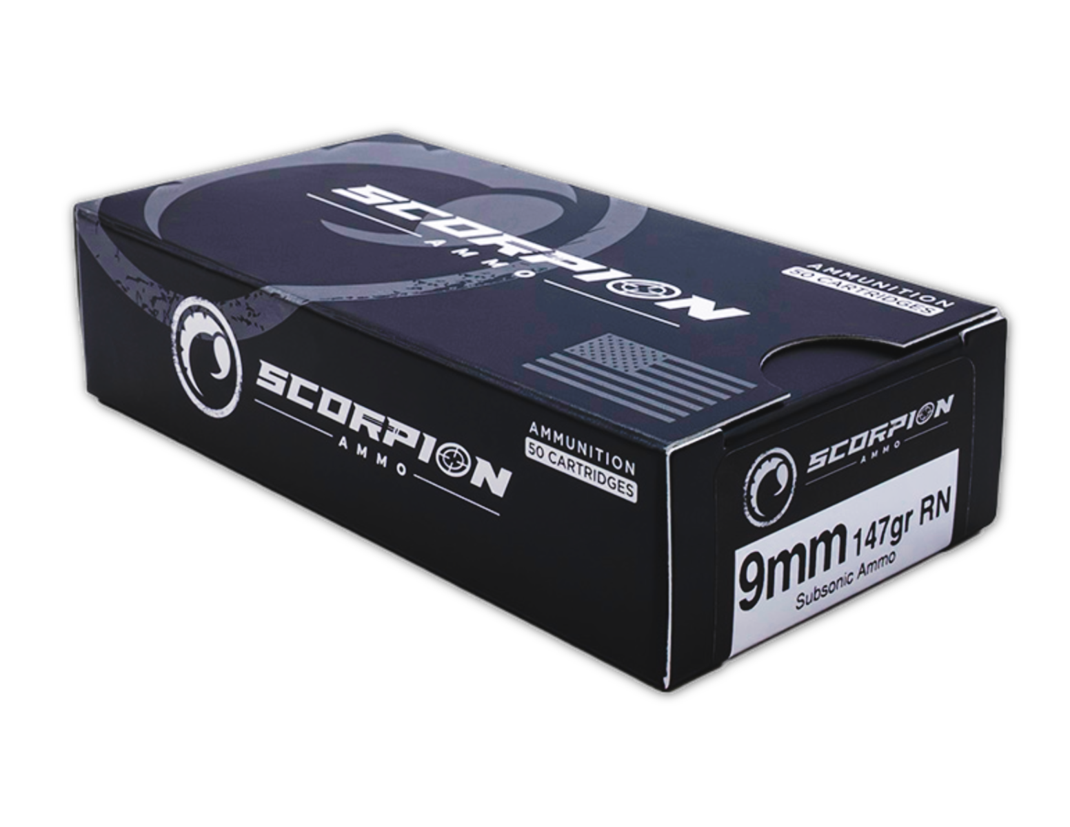Scorpion 9mm 147gr RN Subsonic Ammo, 50rds - 9147RNSUB50