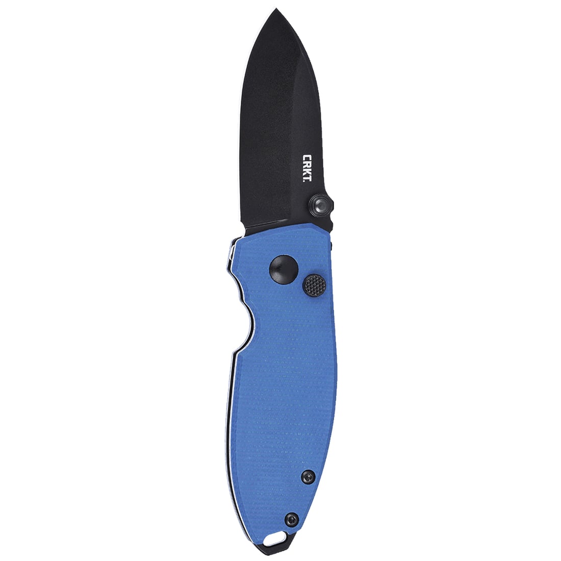 CRKT Squid Button Lock Folding Knife Drop Point, Blue