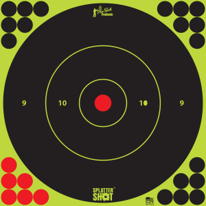 Pro-Shot 12BGREEN5PK SplatterShot  Self-Adhesive Paper 12 Bullseye Green Target Paper w/Black Target 5 Per Pack