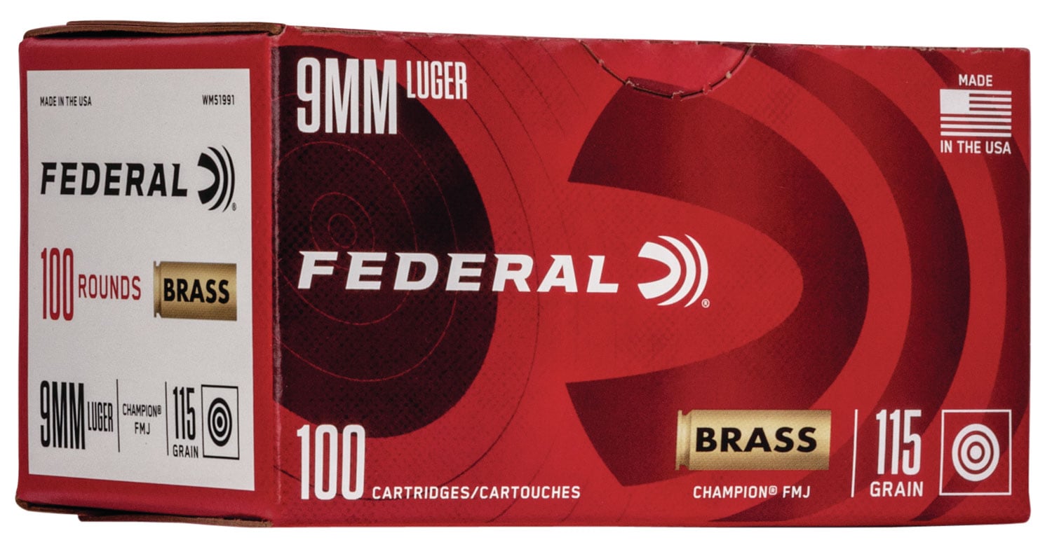 Federal 9mm 115gr FMJ Champion Ammunition 100rds - WM51991