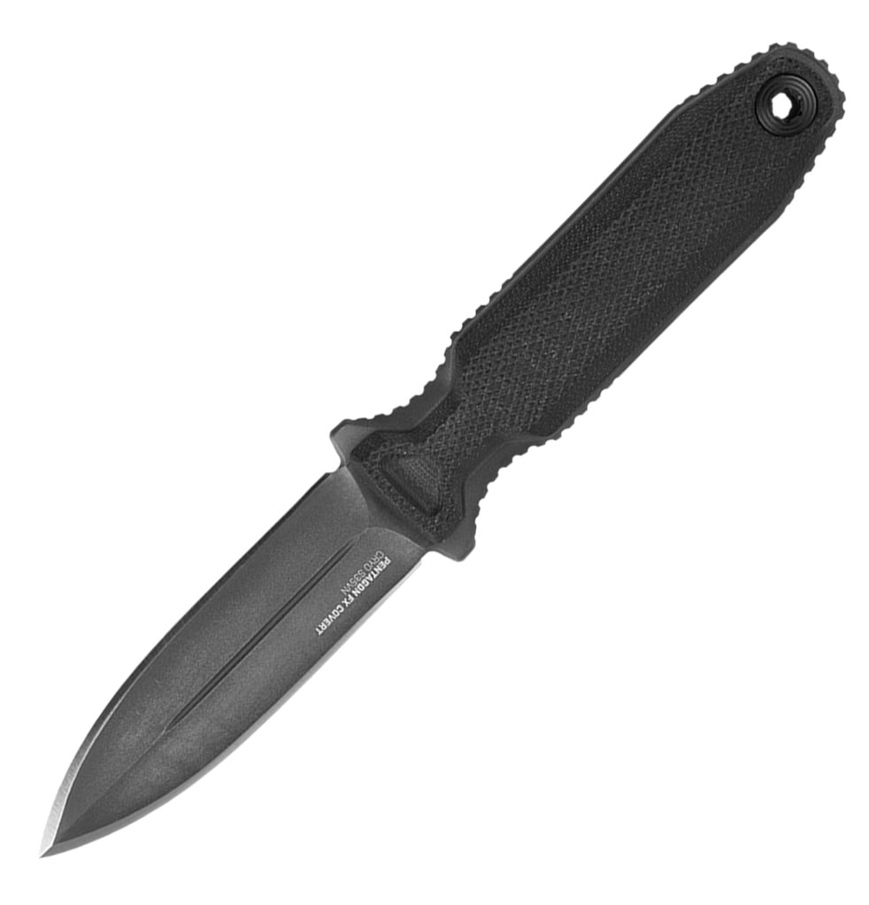 SOG Knives Pentagon FX Covert, Fixed Blade Knife Spear Point, Blackout - SOG17-61-03-57