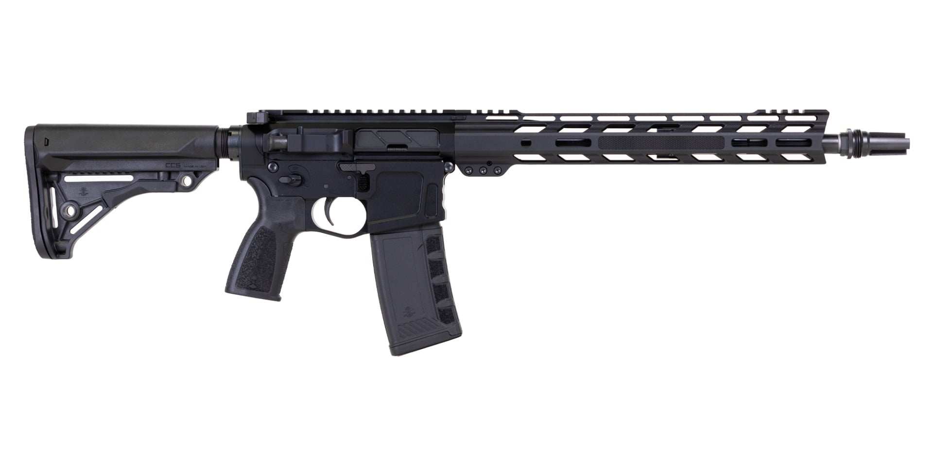 PSA "Sabre" Billet 14.5" .223 Wylde M4 13" Knurled Slant Rail with Pin/Weld SilencerCo ASR Flash Hider Rifle & Sabre Furniture