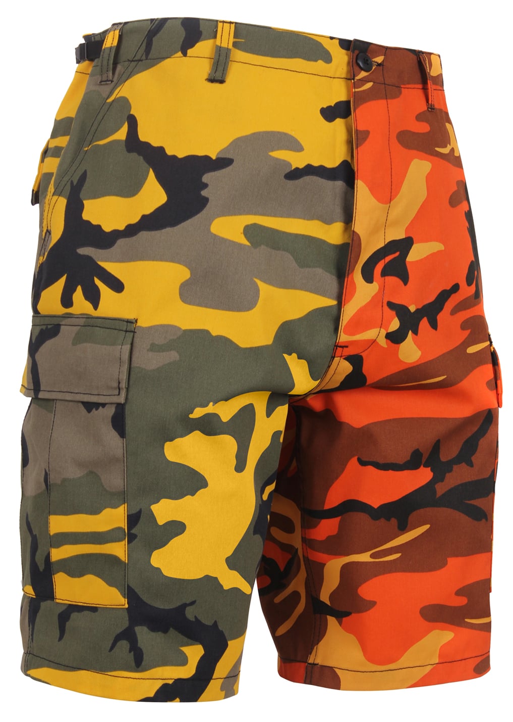 Rothco Two-Tone Camo Bdu Short - Stinger Yellow - Savage Orange Camo, Small