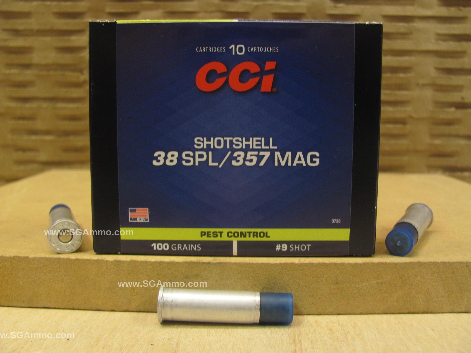 10 Round Box – 38 Special or 357 Magnum Aluminum Case Shot Shells by CCI – 3738