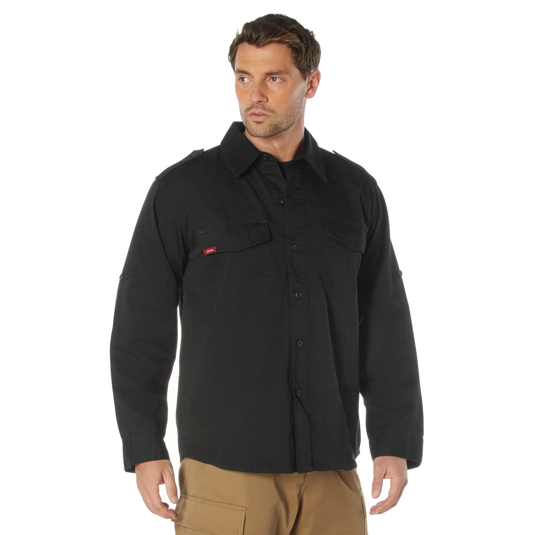 Rothco Vintage Fatigue Shirt - Black, X-Large