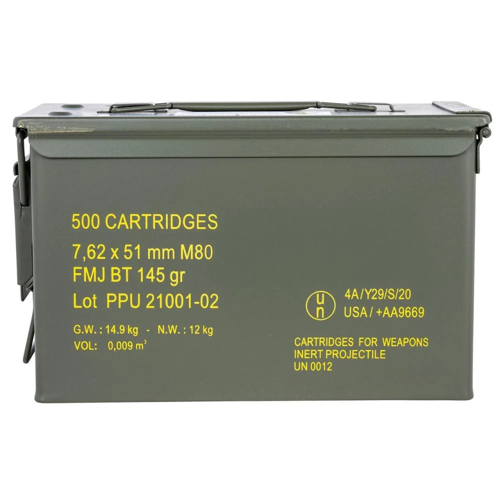 PPU Rangemaster Rifle Ammunition 7.62x51 145 gr FMJBT 2835 fps 500/ct