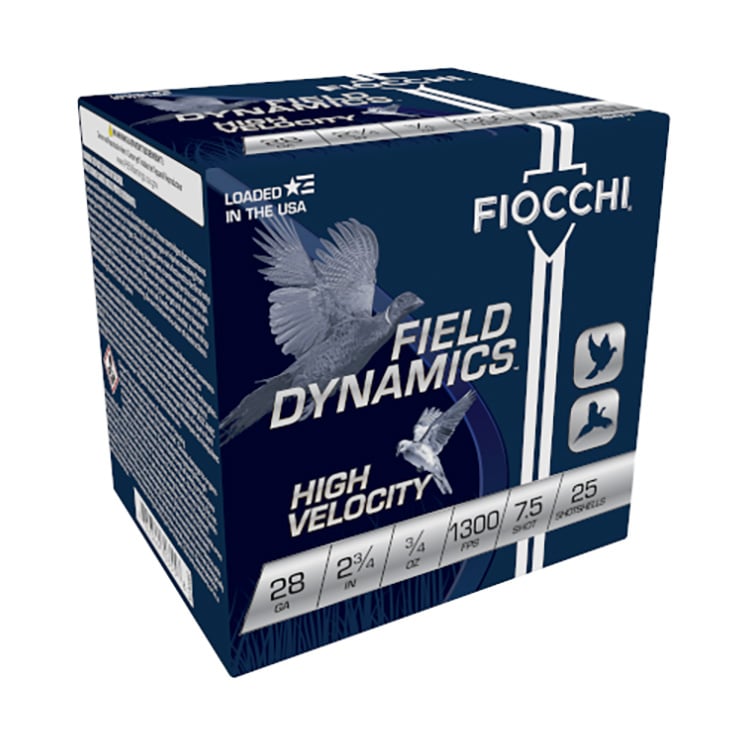 Fiocchi High Velocity Hunting Loads 28 ga. 2.75 in. 3/4 oz. 7.5 Shot 25 rd. - No Credit Card Fees - Low, flat rate shipping