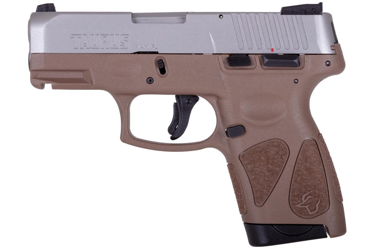 Taurus G2S 9mm Pistol with Stainless Slide and Brown Grip