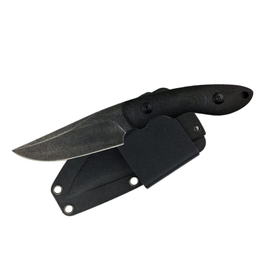 American Buffalo Knife & Tool Shadow Predator Fixed Drop Point Knife, Black - AB004B