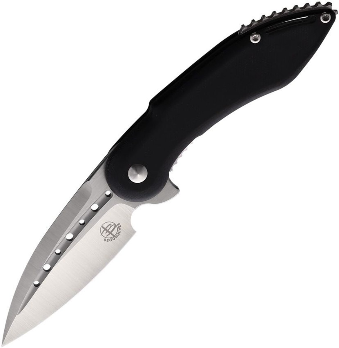 Begg Knives Mini Glimpse Folding Drop Point Knife, Black - BG005