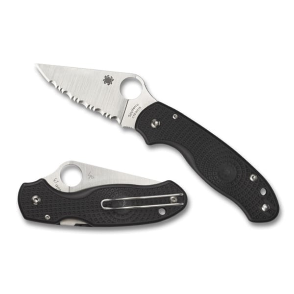 Spyderco Para 3 Lightweight Clip Point Folding Knife, 2.92", Black - C223PBK