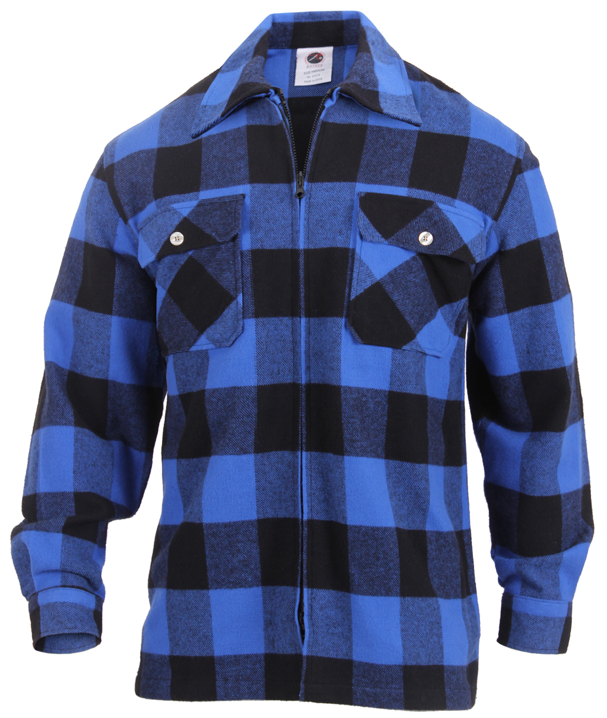 Rothco Concealed Carry Flannel Shirt - Blue Plaid, Small