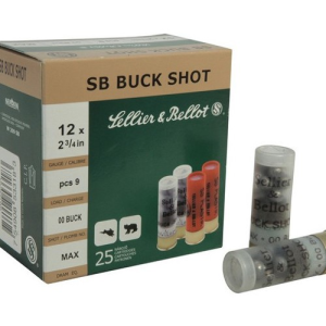 SELLIER BELLOT 12Ga 00 Buckshot 2 3/4" 9 Pellet 1200 FPS 25rd
