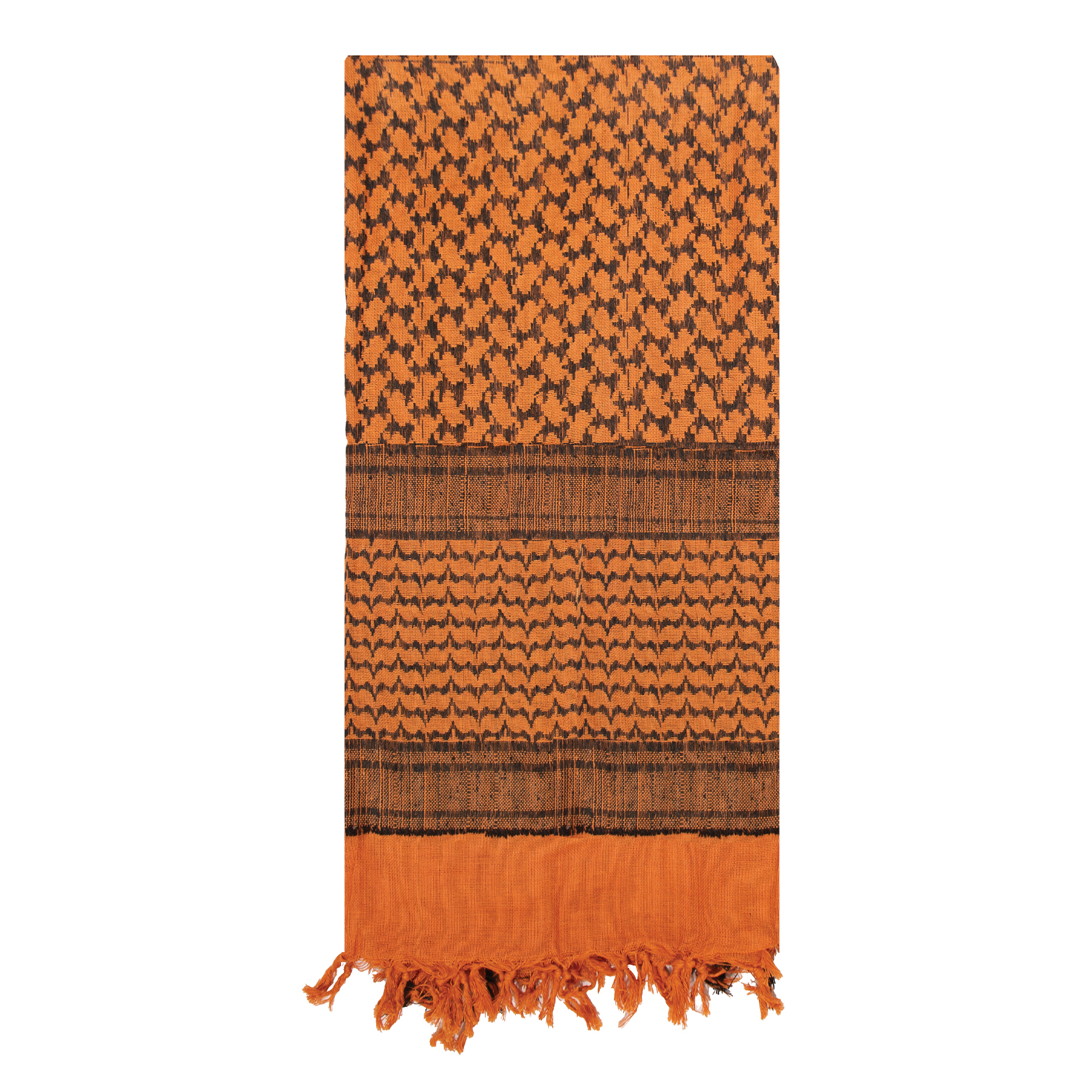 Rothco Lightweight Shemagh Tactical Desert Keffiyeh Scarf - Black - Orange