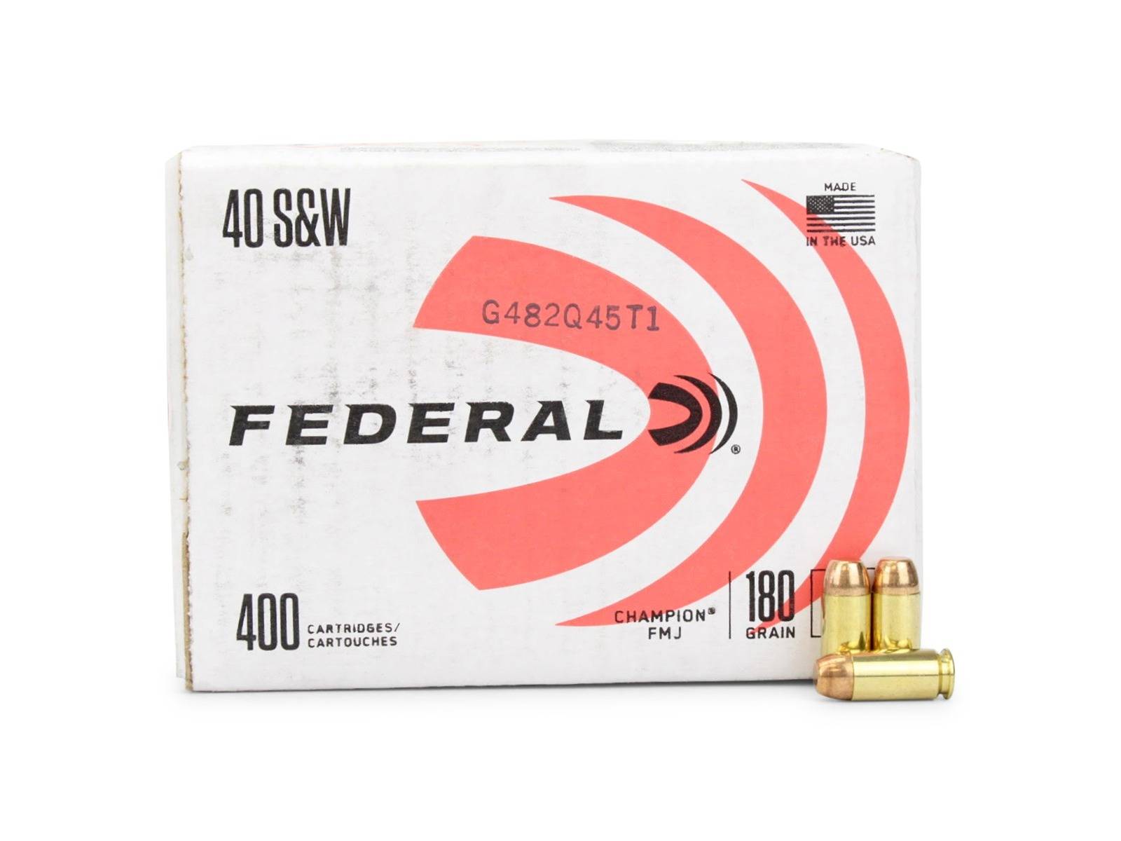 Federal Champion 40 S&W 180 Grain FMJ 400 Round Box
