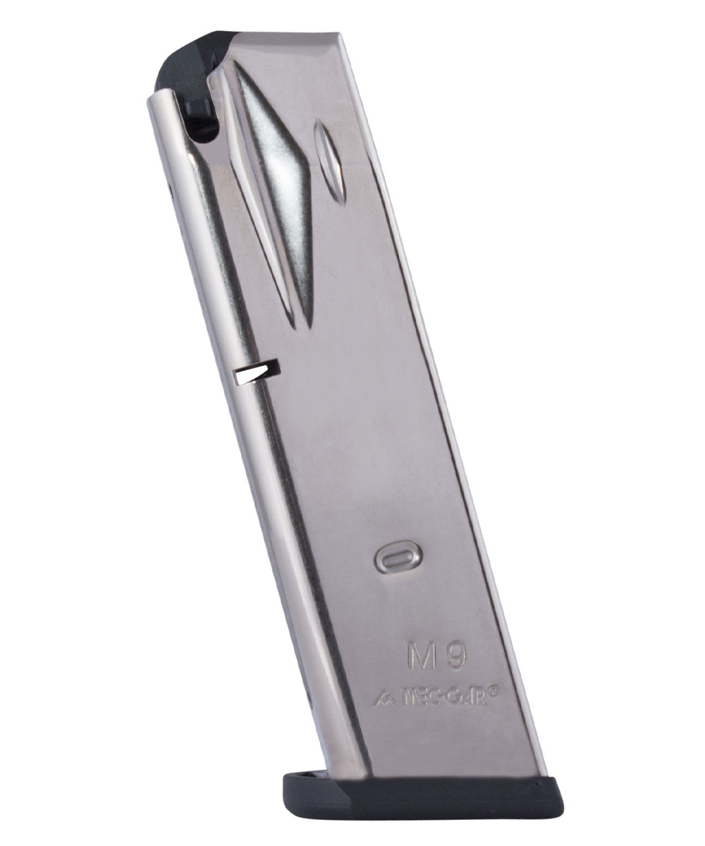 Mec Gar Beretta 92FS/M9 15 Round 9mm Magazine, Nickel - MGPB9215N