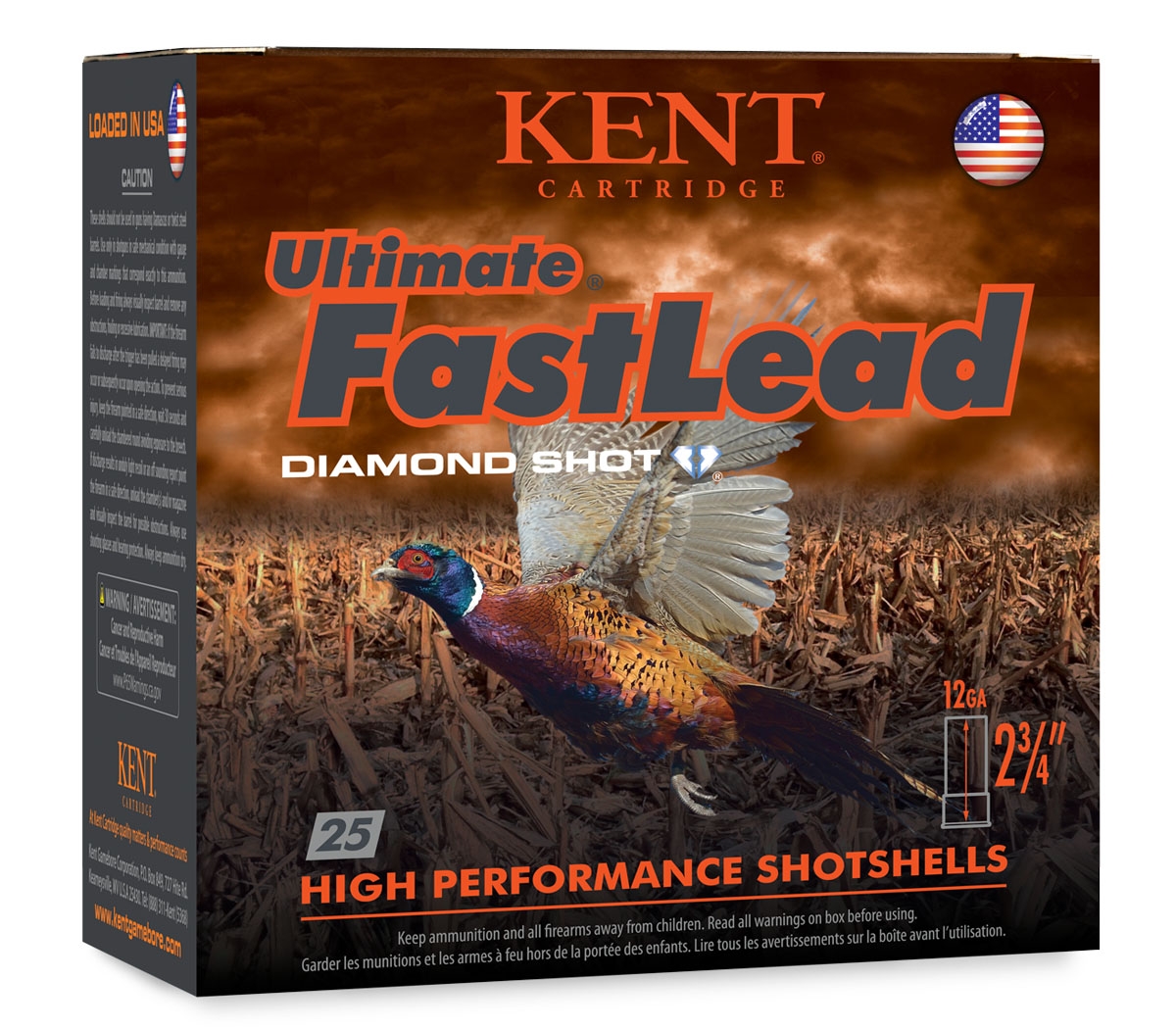 Kent Cartridge K122UFL3675 Ultimate Fast Lead 12Gauge 2.75″ 1 1/4oz 7.5Shot 25 Per Box/10 Case - No Credit Card Fees - Low, flat rate shipping