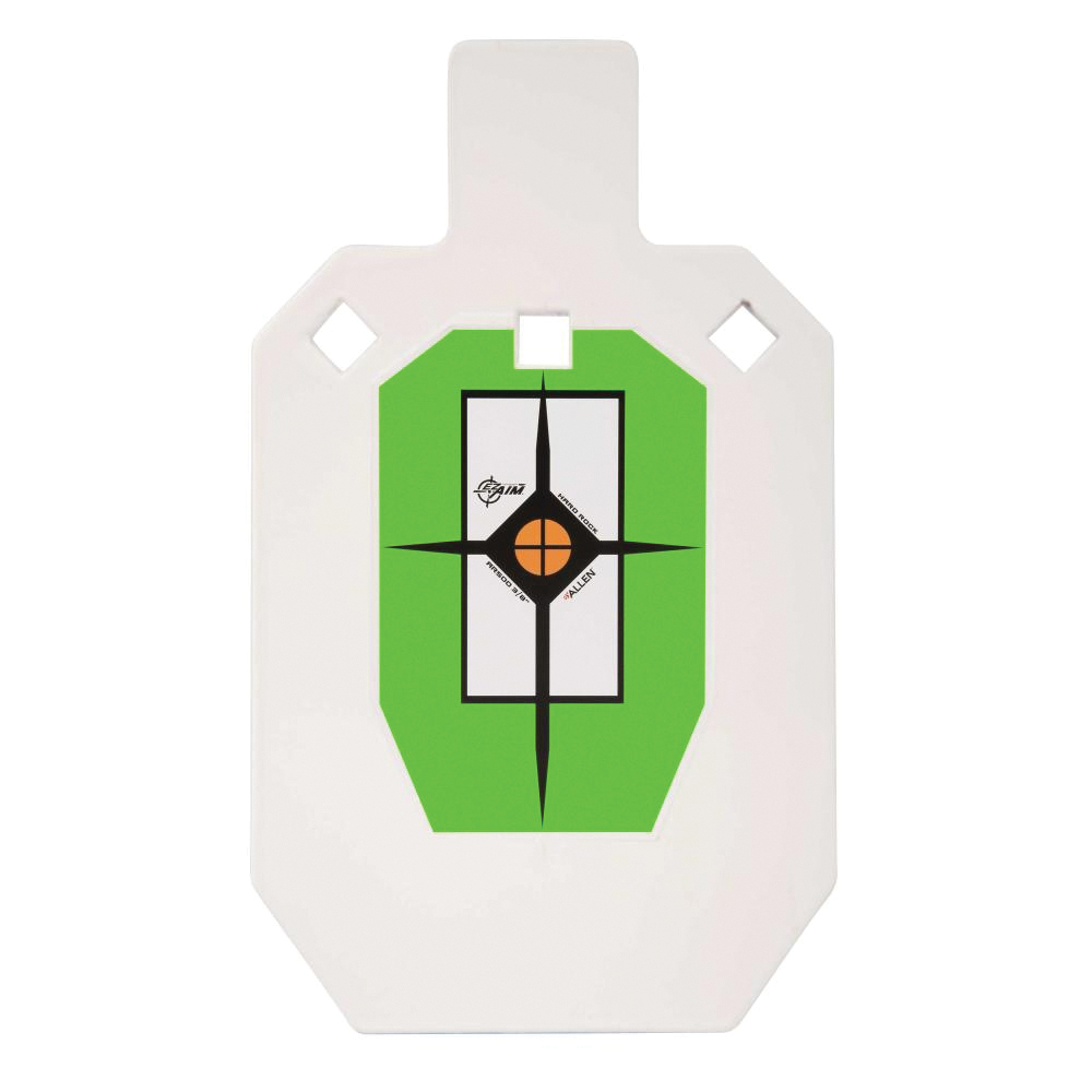 EZ Aim Hardrock AR500 IPSC Silhouette Shooting Target, White/Green/Black