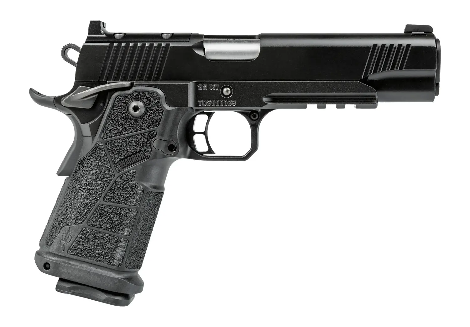 Kimber Mfg, Inc 3600302 DS Warrior 9mm Luger 20+1 5" Matte Stainless Barrel, KimPro Black Optic Cut/Serrated Slide, Black Stainless Steel Frame w/Beavertail Picatinny Rail, Black Carbon Fiber Grip,