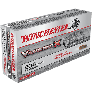 Winchester Ammo X204P Varmint X 204 Ruger 32 gr Polymer Tip Rapid Expansion - 20rd Box