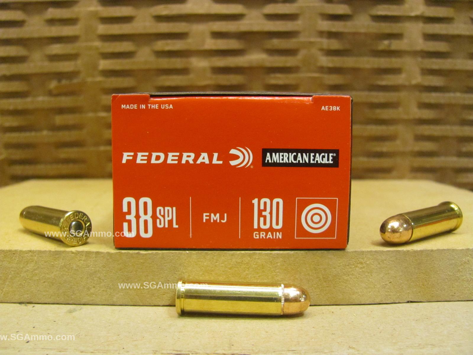 1000 Round Case – 38 Special 130 Grain FMJ Federal American Eagle – AE38K