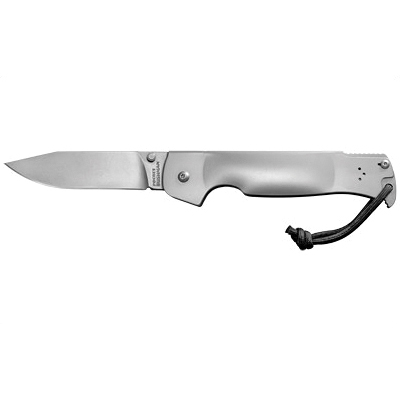Cold Steel Pocket Bushman 4.5" Plain Drop Point Folding Knife, Stainless - 95FB