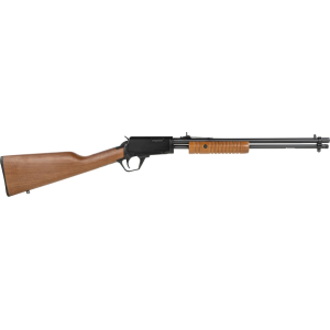 Rossi Gallery Pump Action Rifle 22 Long Rifle 18" Black Barrel Black Frame Hardwood Straight Grip Stock