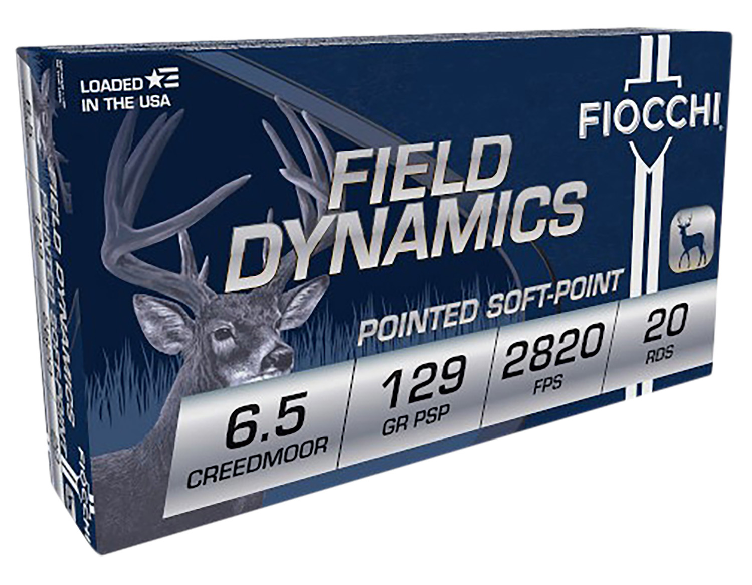 Fiocchi Field Dynamics Centerfire Rifle Ammo 6.5 Creedmoor 129 gr. PSP 20 rd. - No Credit Card Fees - Low, flat rate shipping