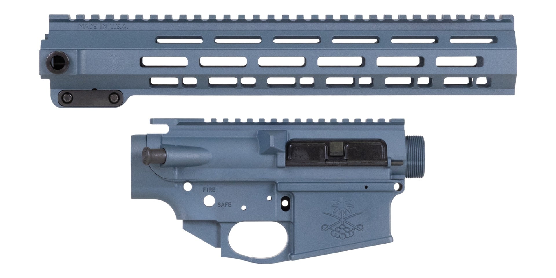 Sabre-10 Builder Set - 12.5" QDSM Rail, Blue Titanium
