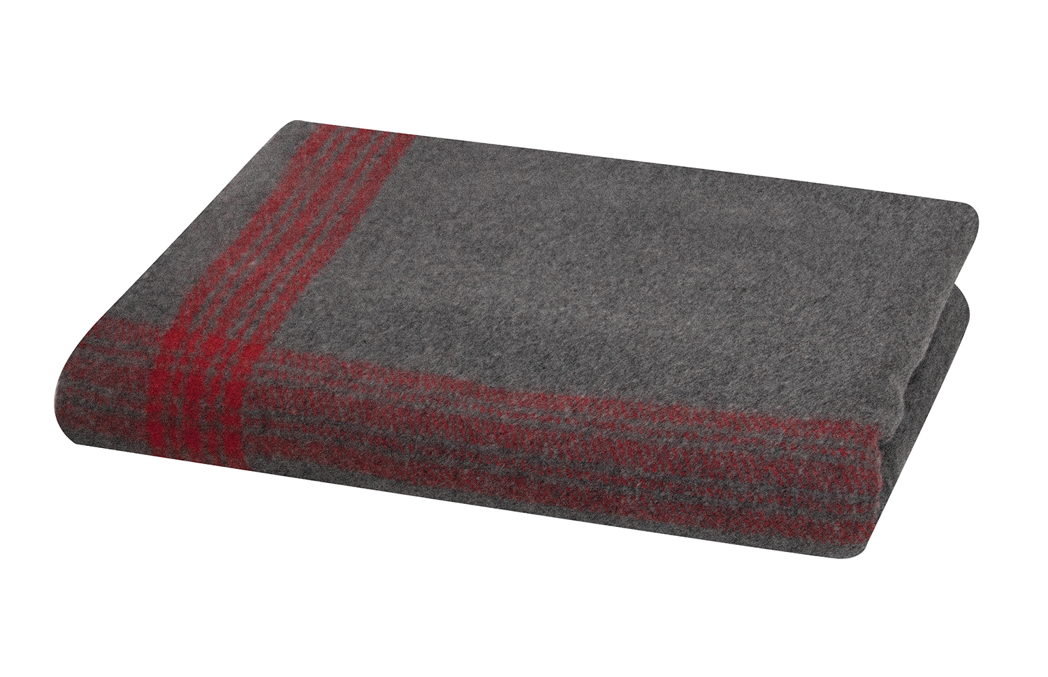 Rothco Striped Outdoor Wool Blanket - Grey - Red