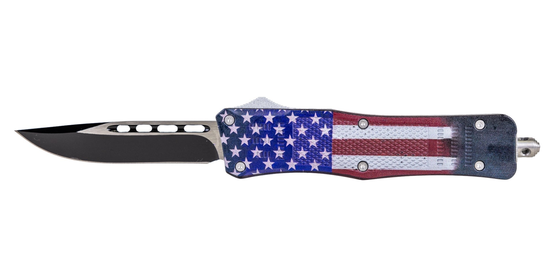 Master Cutlery American Flag RWB Tanto OTF Knife, RWB - KN-8112AF