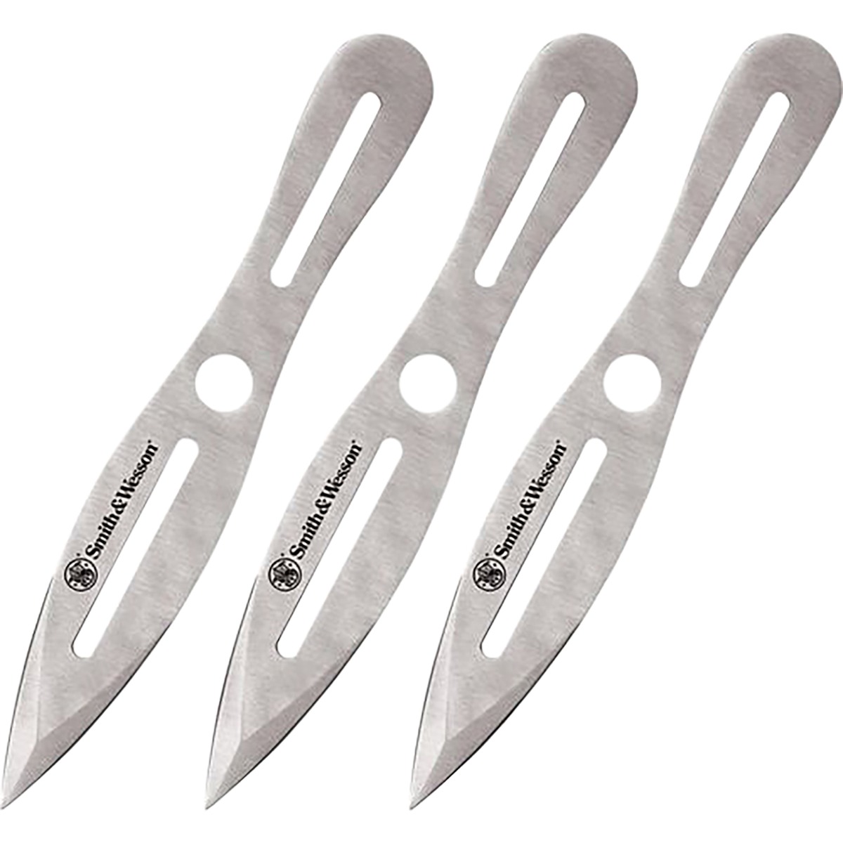 Smith & Wesson Bullseye Spear Point Throwing Knife Set Of 3, Stainless - SWTK10CP
