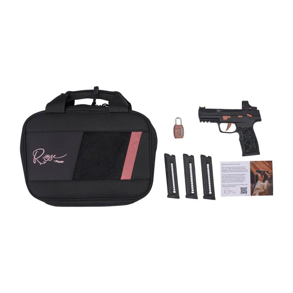 Sig Sauer P322 Rose Romeo RS 4" .22 LR (3) 20rd Mags, Black with Rose Savior Gun Bag - 322C-ROSE-RS