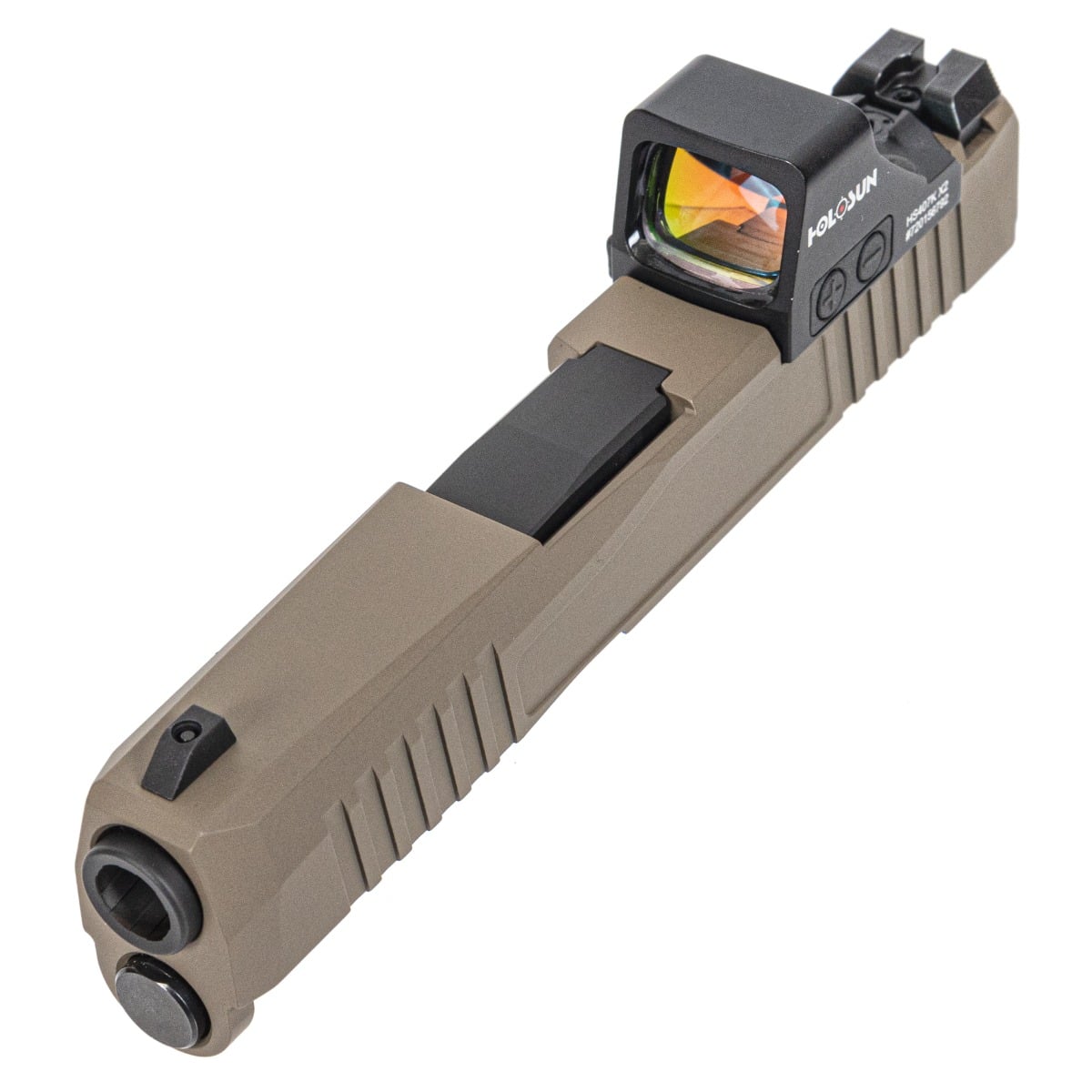 PSA Dagger Micro Complete Slide Assembly, Non-Threaded Barrel - Shield Cut w/ Holosun 407k, Flat Dark Earth