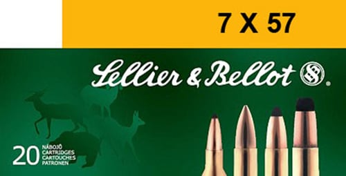 Sellier & Bellot 140 gr Full Metal Jacket 7x57mm Mauser Ammo, 20/box - SB757A