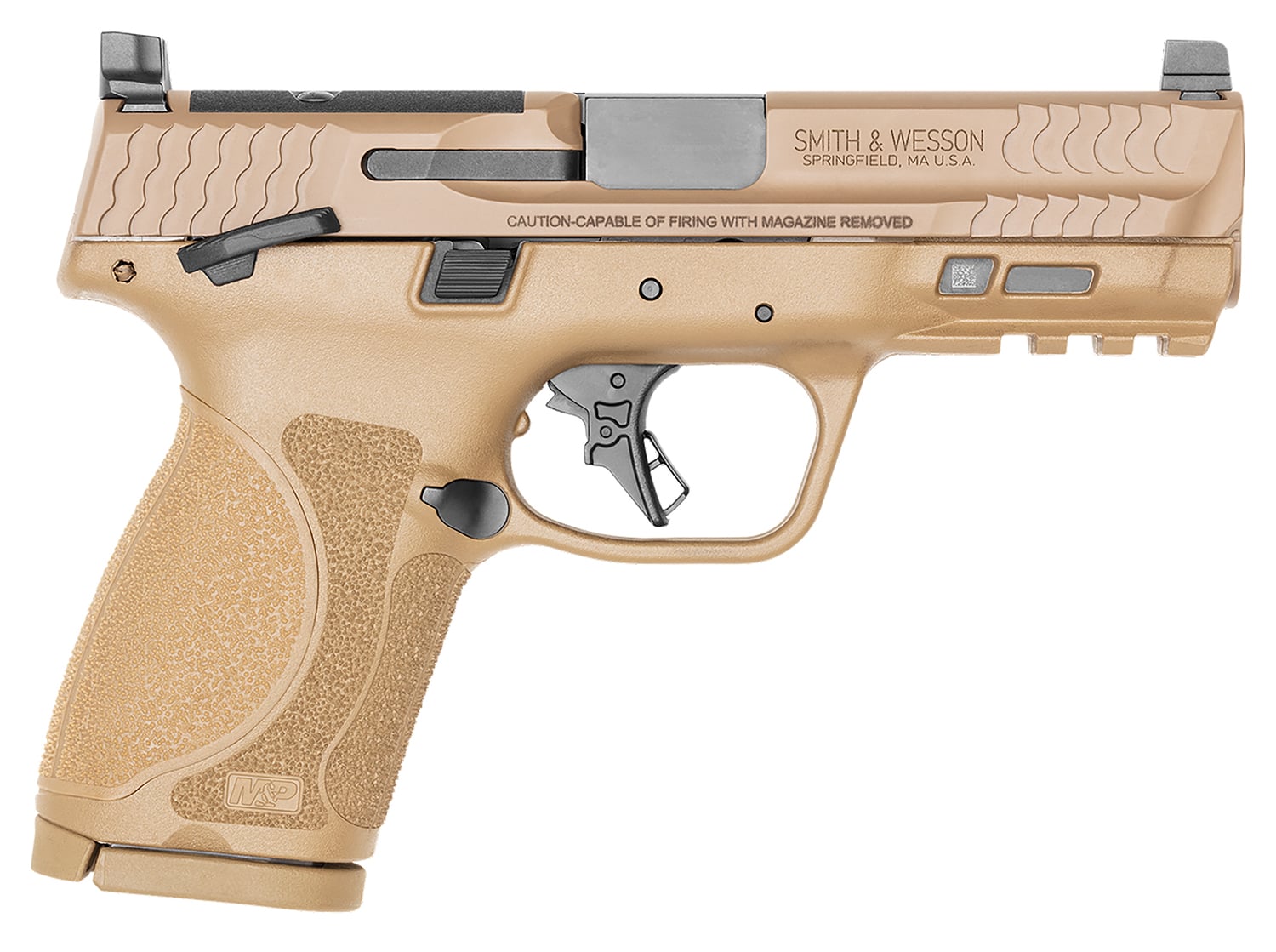 SMITH AND WESSON M&P9 M2.0 CPT 9MM FDE 4″ OR - No Credit Card Fees - Free Shipping