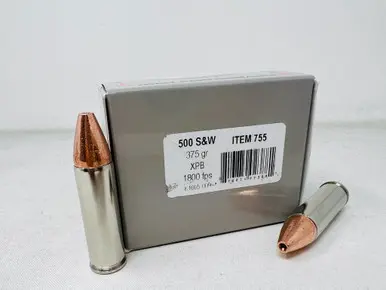 Underwood 500 S Magnum Ammunition UW755 375 Grain XPB Solid Copper Hollow Point 20 Rounds