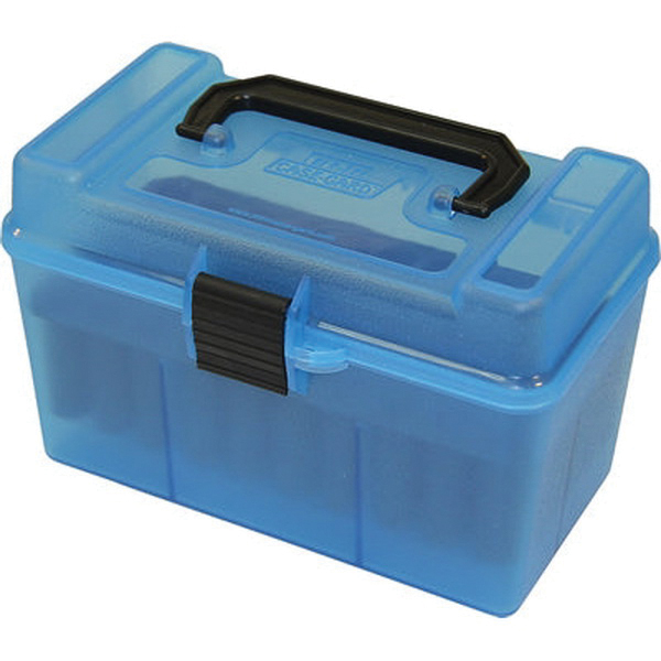 MTM Case Gard .300 WSM/.300 Remington Ultra Magnum Deluxe Ammo Box, 50rds Clear Blue