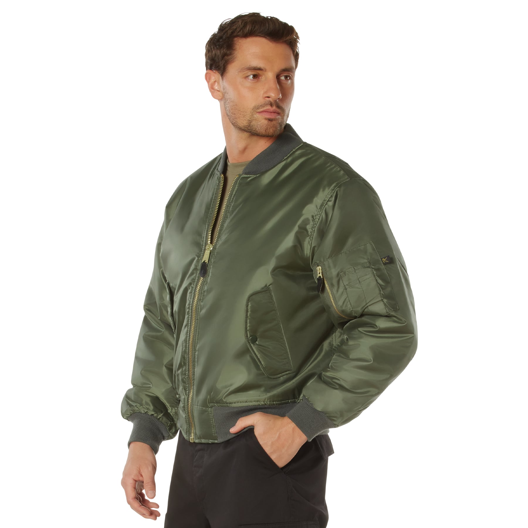 Rothco Ma-1 Flight Jacket - Sage Green, Large