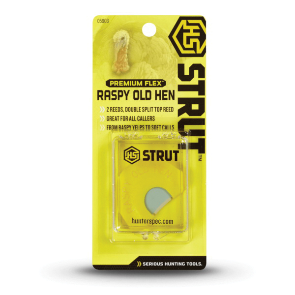Hunter's Specialties H.S Strut Raspy Old Hen, Premium Flex Diaphragm Turkey Call, Yellow/White - 05903