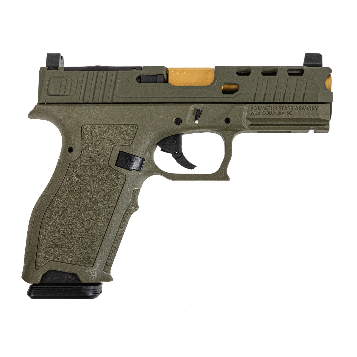 PSA Dagger Full Size - S 9mm Pistol With SWRV2 RMR Slide & TiN Non-Threaded Barrel, Sniper Green