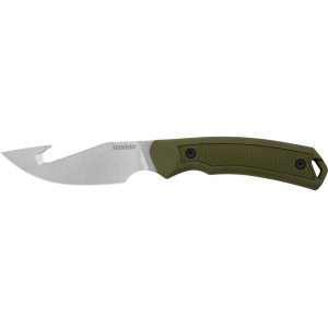 Kershaw Deschutes Fixed Blade Knife 3.9" Drop Point with Gut Hook D2 Stonewashed Blade Polypropylene Handle Olive Drab