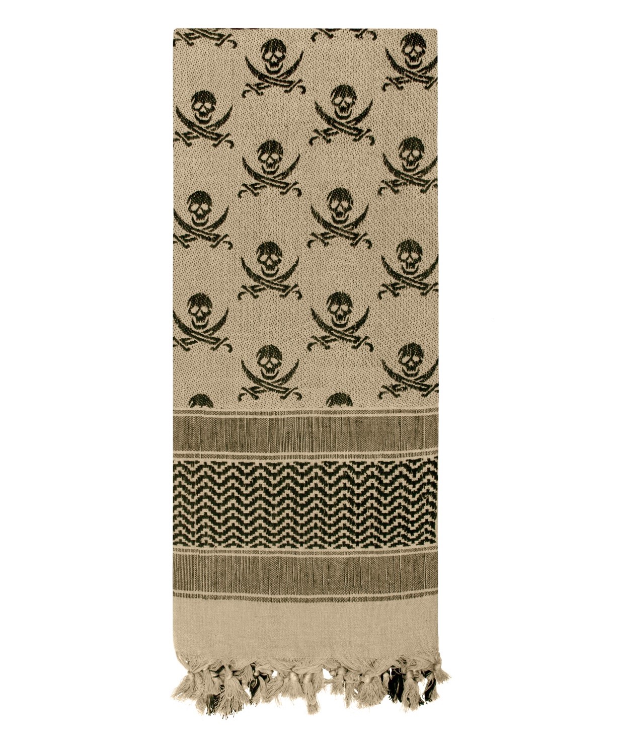 Rothco Skulls Shemagh Tactical Desert Keffiyeh Scarf - Tan