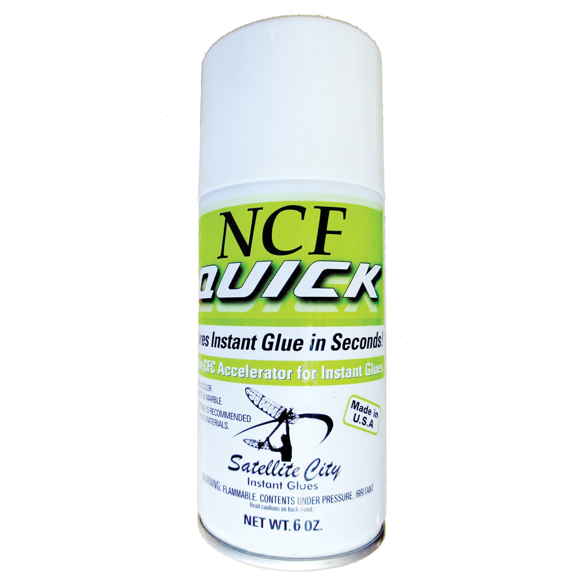 Satellite City NCF Quick Aerosol CA Glue Accelerator, 6 oz Aerosol Can Pack of 12