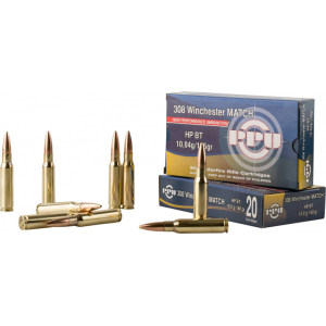 Prvi Partizan PPU PPM3082 Match 308 Winchester/7.62 NATO 168 GR Hollow Point Boat Tail - 20rd Box