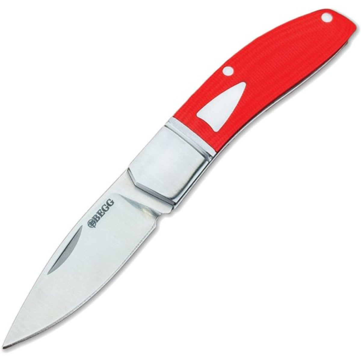 Begg Knives Mini Hunter Slipjoint Drop Point Knife, Red - BG044