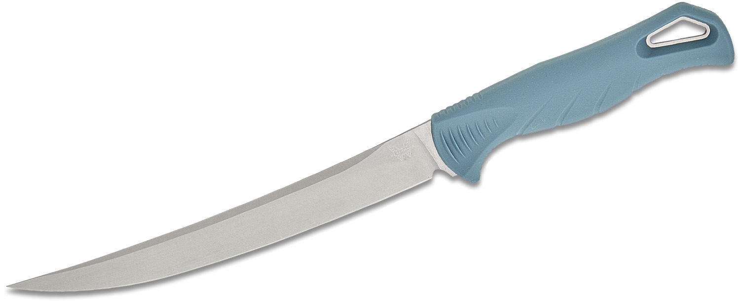 Benchmade Fishcrafter Fixed Blade Trailing Point Knife 7", Depth Blue - 18010
