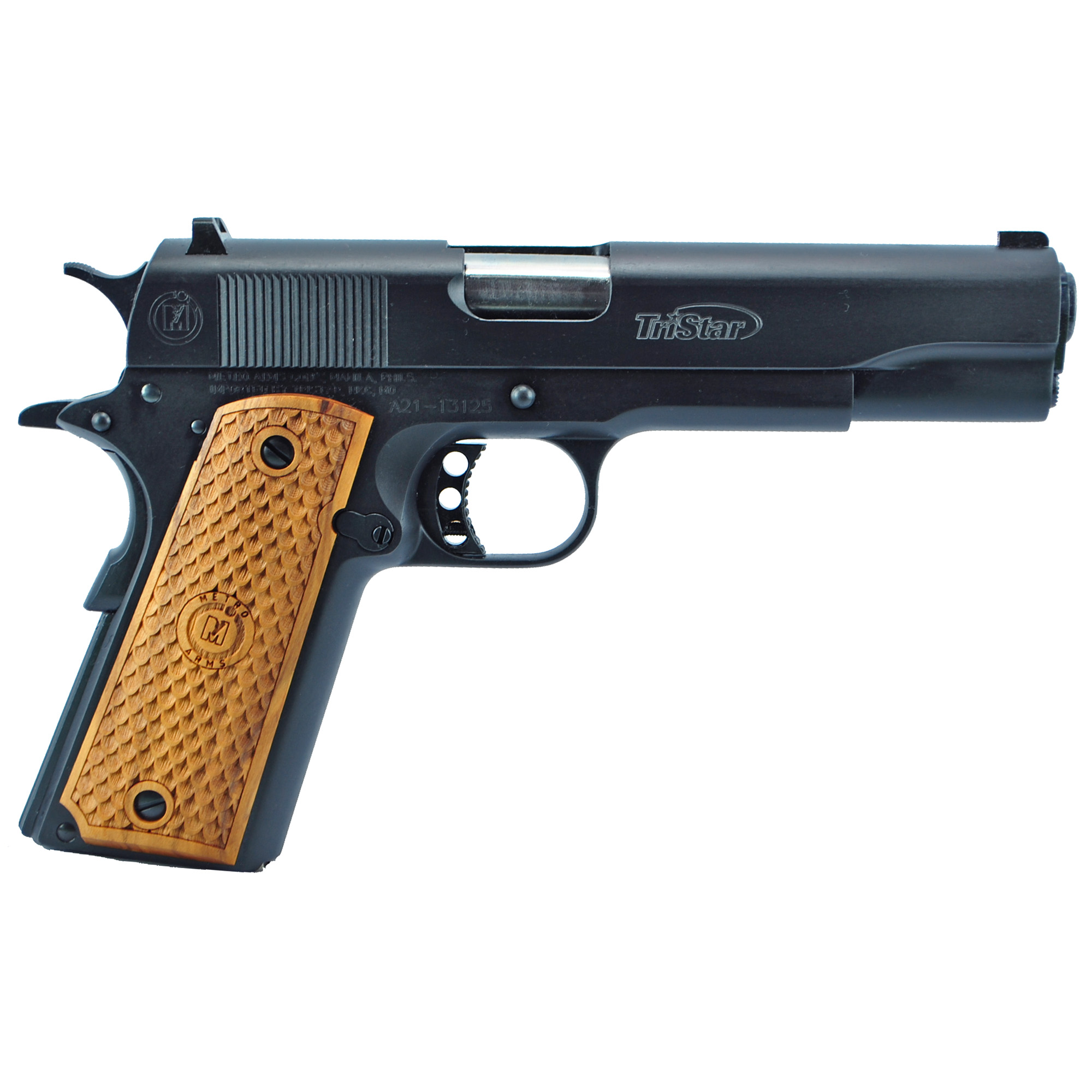 TriStar American Classic Govt 1911 Blued 9mm 10/rd Magazine 5″ Barrel Black with Wood Grip - No Credit Card Fees - Low, flat rate shipping