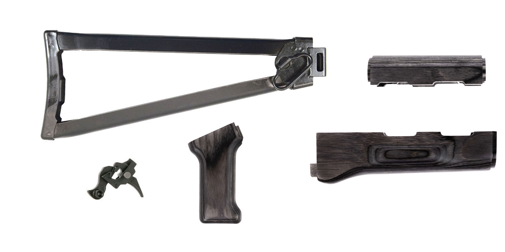 PSA AK Tree Bark Furniture set and Folding Stock w/ PSA Custom ALG AKT-EL AK Single Stage Trigger