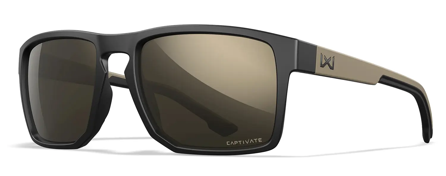 Wiley X AC6FND04 Founder Tungsten Mirror Lens Polycarbonate Matte Black w/ Tan Frame Frame